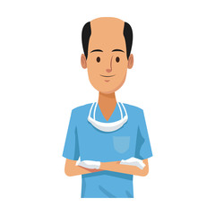 Fototapeta premium Dentist cartoon isolated icon vector illustration graphic design