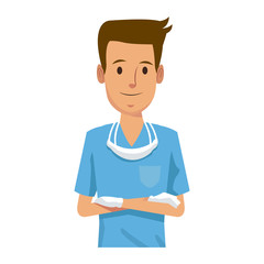 Dentist cartoon isolated icon vector illustration graphic design