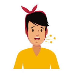Woman with bad breath icon vector illustration graphic design