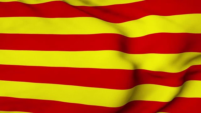 A Catalonia flag flaps in the wind. The Red Estelada Catalan flag waves in the breeze, and fills the whole frame. See portfolio for similar and much more!