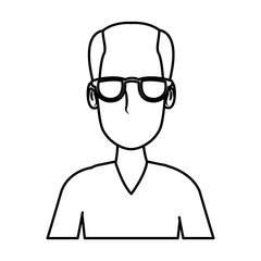 Man face with glasses cartoon icon vector illustration graphic design