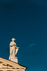Vilnius, Lithuania. Close View Of Statue Of Saint Casimir Symbolized
