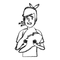 Woman with broken tooth icon vector illustration graphic design