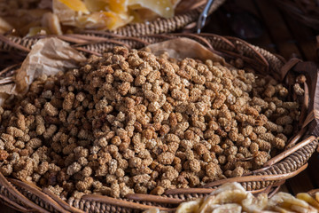 basket of dried flowers