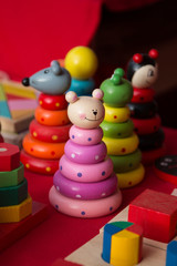 Colorful vintage baby toys