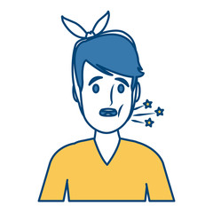 Woman with bad breath icon vector illustration graphic design