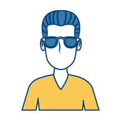 Man face cartoon with glasses icon vector illustration graphic design