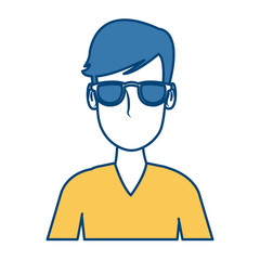 Man face cartoon with glasses icon vector illustration graphic design