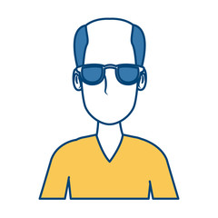Man face cartoon with glasses icon vector illustration graphic design