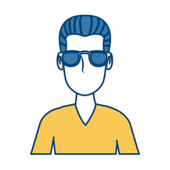 Man face cartoon with glasses icon vector illustration graphic design