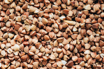 Buckwheat Background, Texture. Healthy Food.
