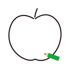 鉛筆　リンゴ　テキスト欄
