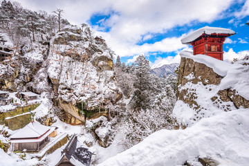Yamadera, Yamagata, Japan in winter.