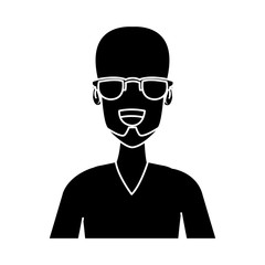 Man face with glasses cartoon icon vector illustration graphic design