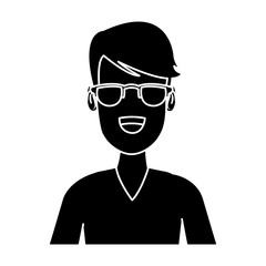 Man face with glasses cartoon icon vector illustration graphic design