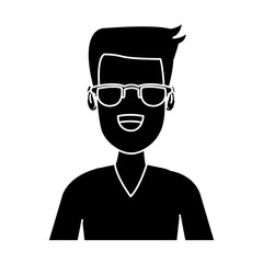 Man face with glasses cartoon icon vector illustration graphic design