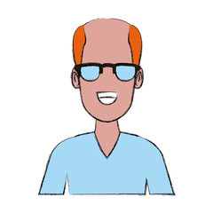 Man face with glasses cartoon icon vector illustration graphic design