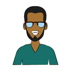 Man face with glasses cartoon icon vector illustration graphic design