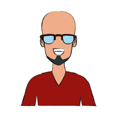 Man face with glasses cartoon icon vector illustration graphic design