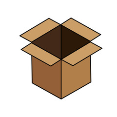 open cardboard  box icon image vector illustration design 
