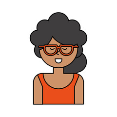 happy woman wearing glasses icon image vector illustration design 