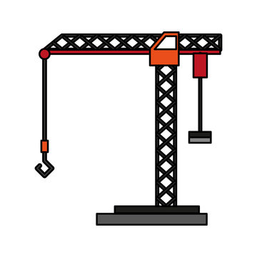 crane construction icon image vector illustration design 