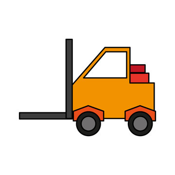 forklift industrial icon image vector illustration design 