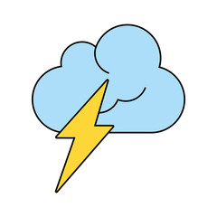 thunderbolt and cloud weather icon image vector illustration design 