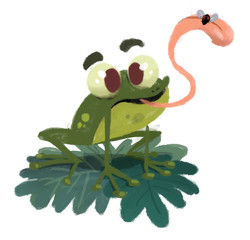 rana cazando una mosca