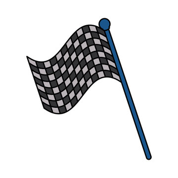 checkered flag car racing related icon image vector illustration design 