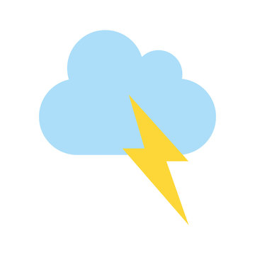 thunderbolt and cloud weather icon image vector illustration design 