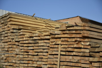 Boards stacked on a pile