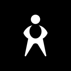 The image of a man on a black background. A white man. Isolated on a black background. Logo. Illustration