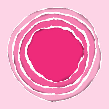 Ripped Circle Pink Paper Frame