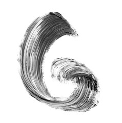 Black mascara brush stroke isolated on white