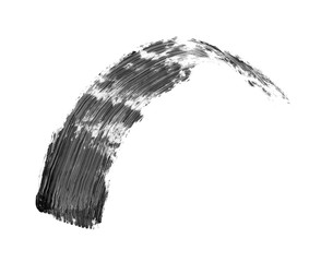 Black mascara brush stroke isolated on white