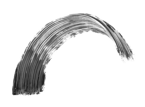 Black Mascara Brush Stroke Isolated On White