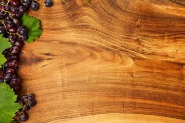 Grapes on a wooden table