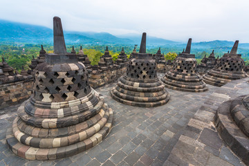 Borobudur. Buddhist temple in Magelang, Central Java, Indonesia.