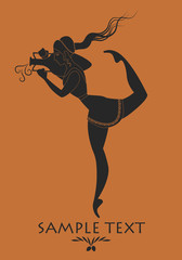 Ancient Greece girl carrying an amphora. Silhouette