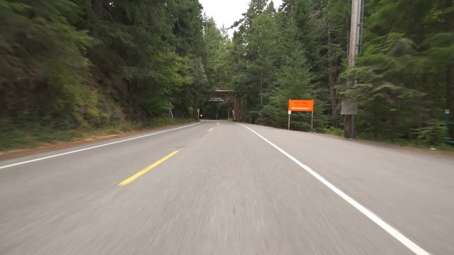 Mt Rainier National Park Driving Template Entrance Gate Washington USA