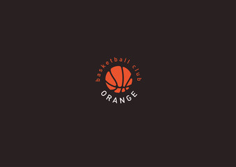 Creative logo, basketball and the image of an orange