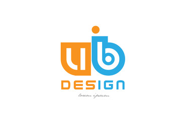 ub u b orange blue alphabet letter logo combination © dragomirescu