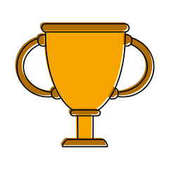 trophy cup on podium first place icon image vector illustration design 