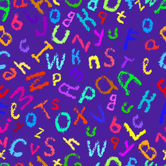 Hand drawing decorative English alphabet, cartoon style sketch,