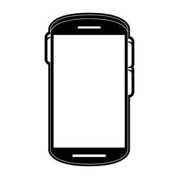 smartphone with blank screen icon image vector illustration design  black and white
