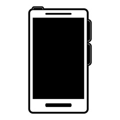smartphone with blank screen icon image vector illustration design  black and white