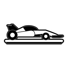car racing related icon image vector illustration design  black and white