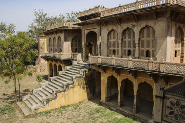 Obraz premium Royal cenotaphs in Jaipur, Rajasthan, India.The royal cremation territory of the dynasty Kachhawa