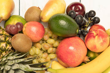 Still life fruits on wooden background